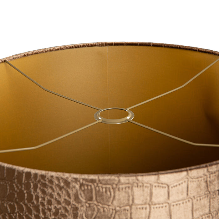 QAZQA Velours lampenkap krokodil dessin met gouden binnenkant