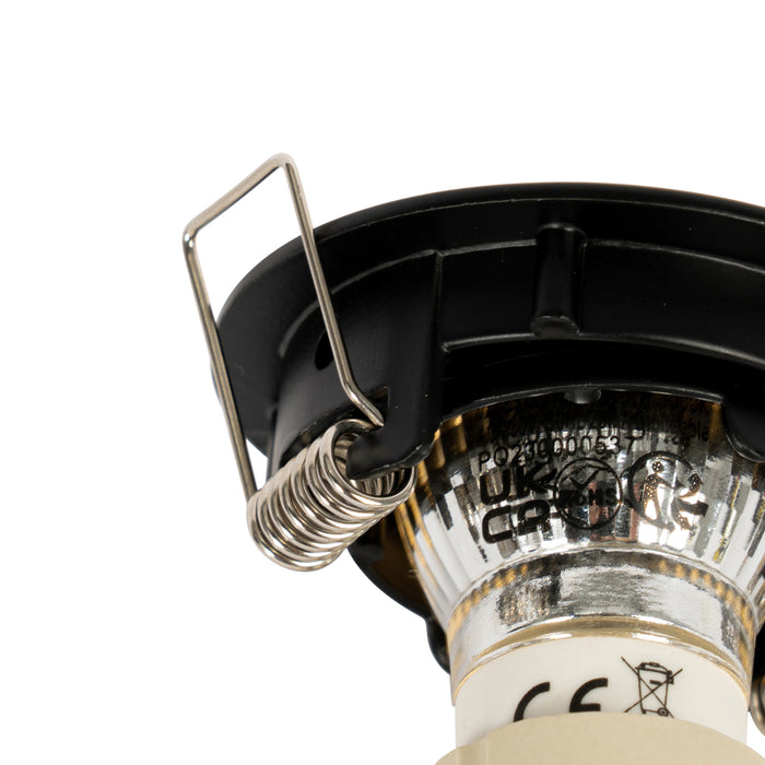 QAZQA Set van 6 inbouwspots zwart GU10 35mm - Edu