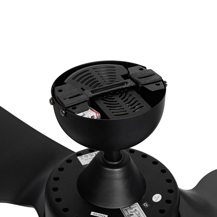 QAZQA Plafondventilator zwart 86.7cm incl. LED dimbaar met