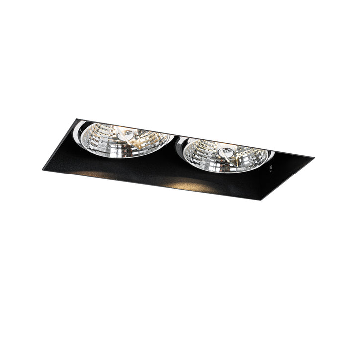 QAZQA Set van 6 inbouwspots zwart GU10 70mm 2-lichts trimless - Oneon