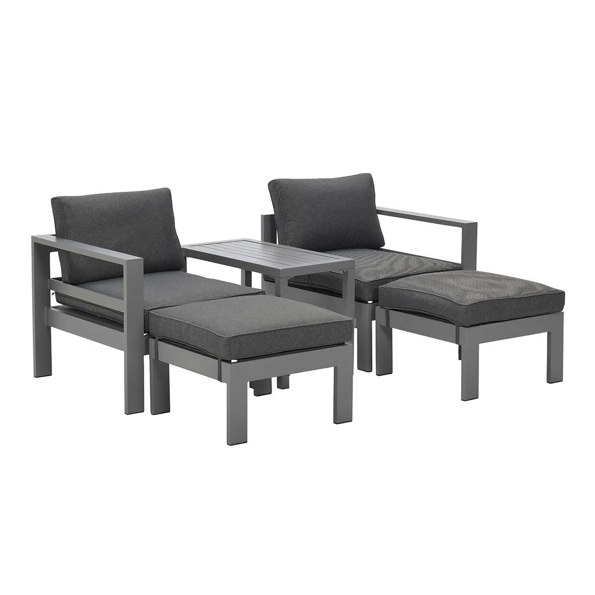 Garden Impressions Riga balkon loungeset 5-delig - grijs