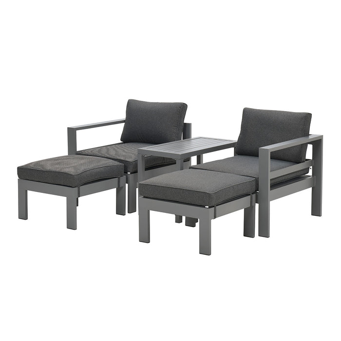 Garden Impressions Riga balkon loungeset 5-delig - grijs