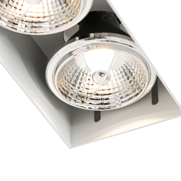 QAZQA Set van 6 inbouwspots wit GU10 70mm 2-lichts trimless - Oneon
