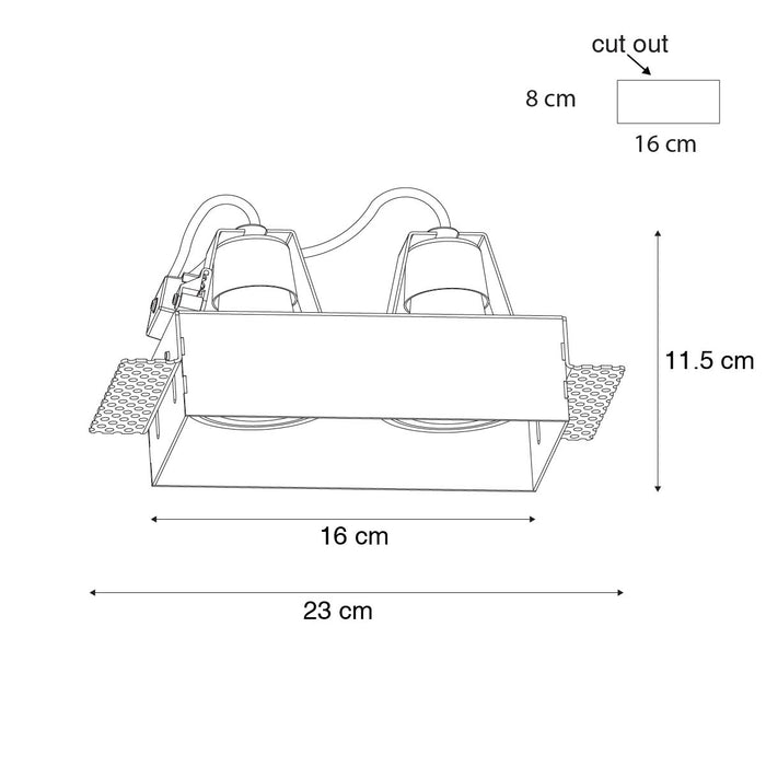 QAZQA Set van 6 inbouwspots wit GU10 70mm 2-lichts trimless - Oneon