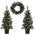 Black Box Trees Norton 2 Kunstkerstbomen|1 Kerstkrans - LED -H90xØ45cm