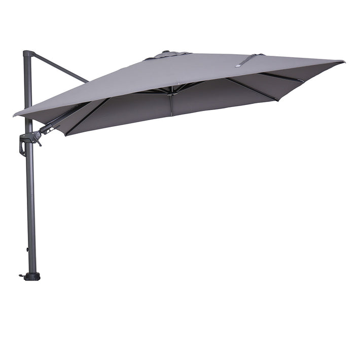 Garden Impressions Hawaii zweefparasol 3x3m l. grijs met voet en hoes