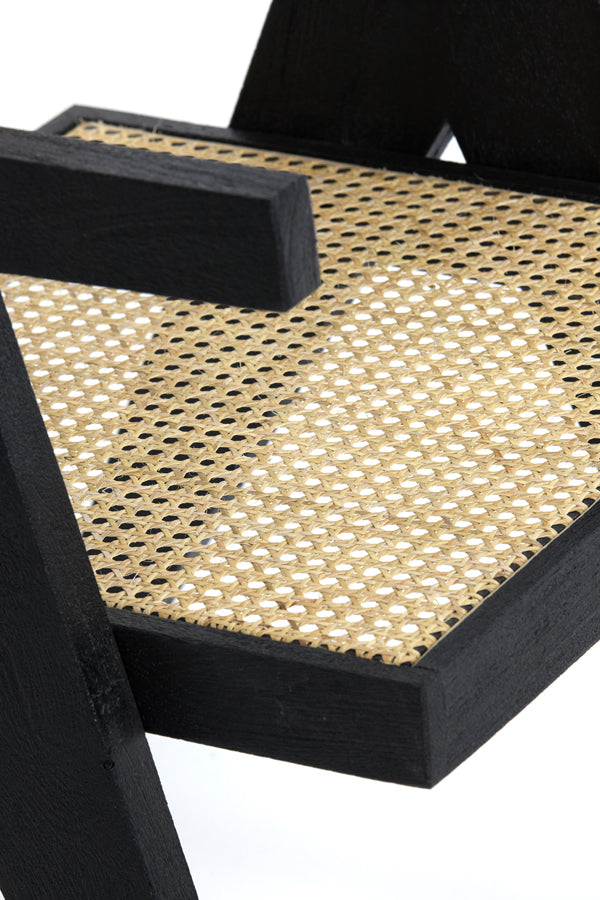 Light&living Stoel 56x53x79 cm MORAZAN hout zwart+rotan naturel