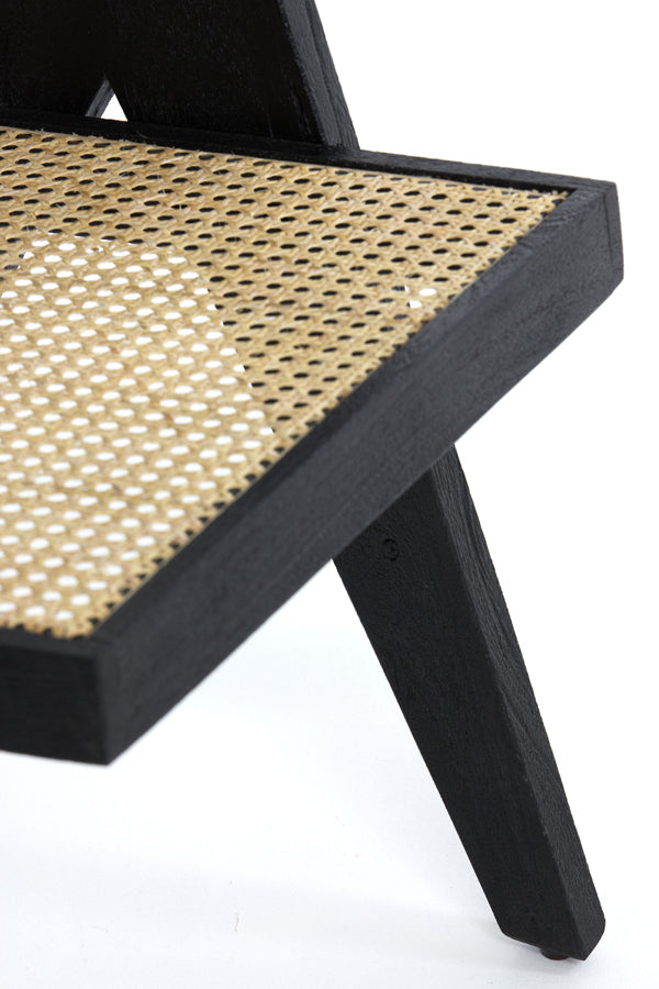 Light&living Stoel 56x53x79 cm MORAZAN hout zwart+rotan naturel