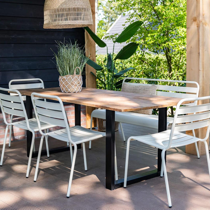 Metalen tuinstoel Max XXL ivoor - doos per 2 stuks