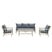 Lombok loungeset - 4-delig - aluminium - bamboo-look - mystic grey