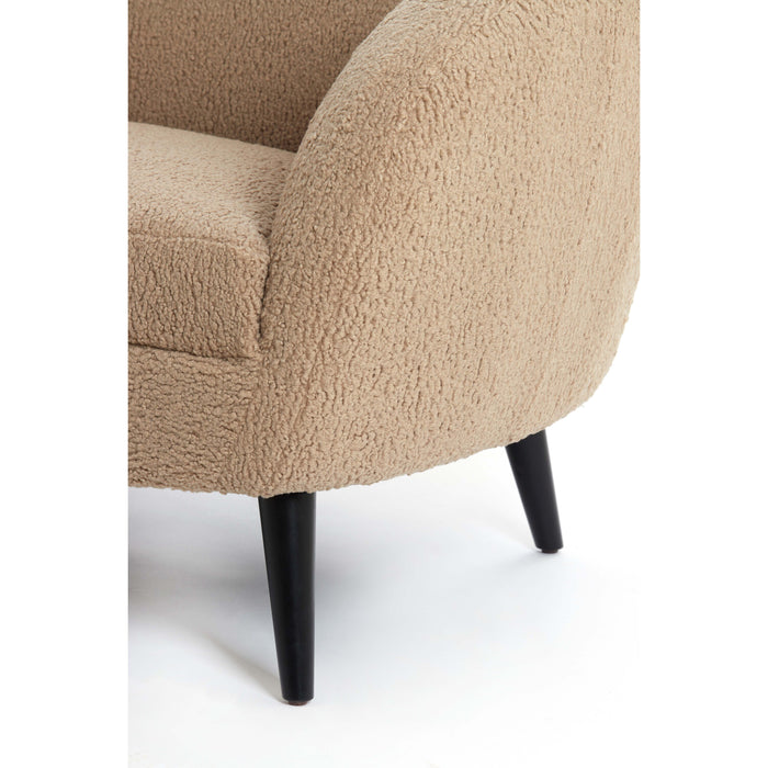 Light&living Bank 160x72x79 cm ALMOND teddy zand+hout zwart