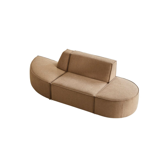 Tikamoon - Modulaire 2-zitsbank Dario in camelkleurige stof
