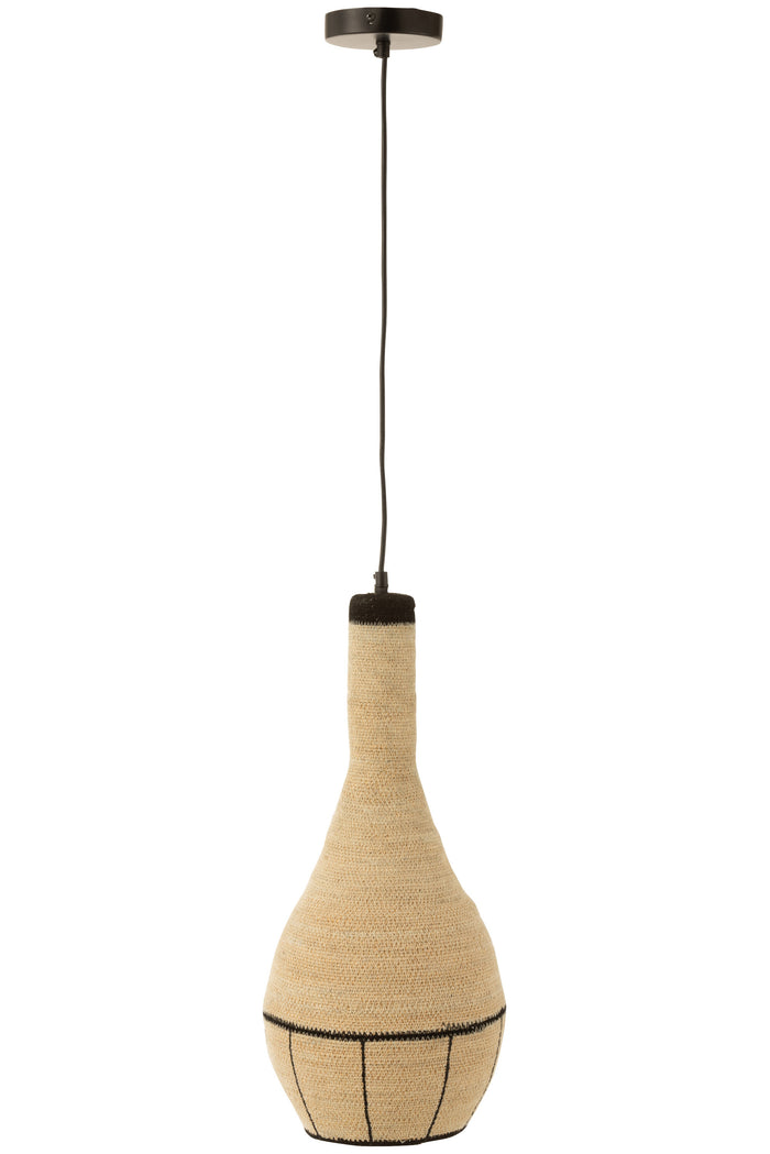 J-Line hanglamp Peer Lijnen - zeegras - naturel|zwart
