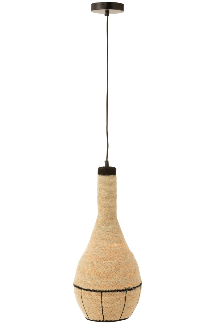 J-Line hanglamp Peer Lijnen - zeegras - naturel|zwart