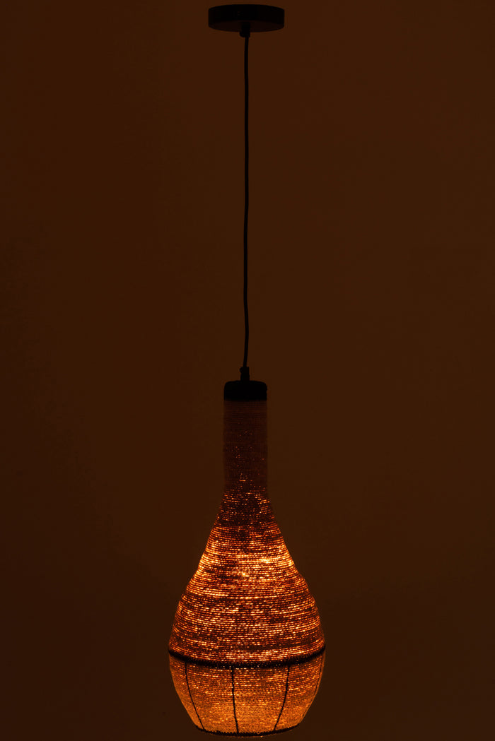 J-Line hanglamp Peer Lijnen - zeegras - naturel|zwart