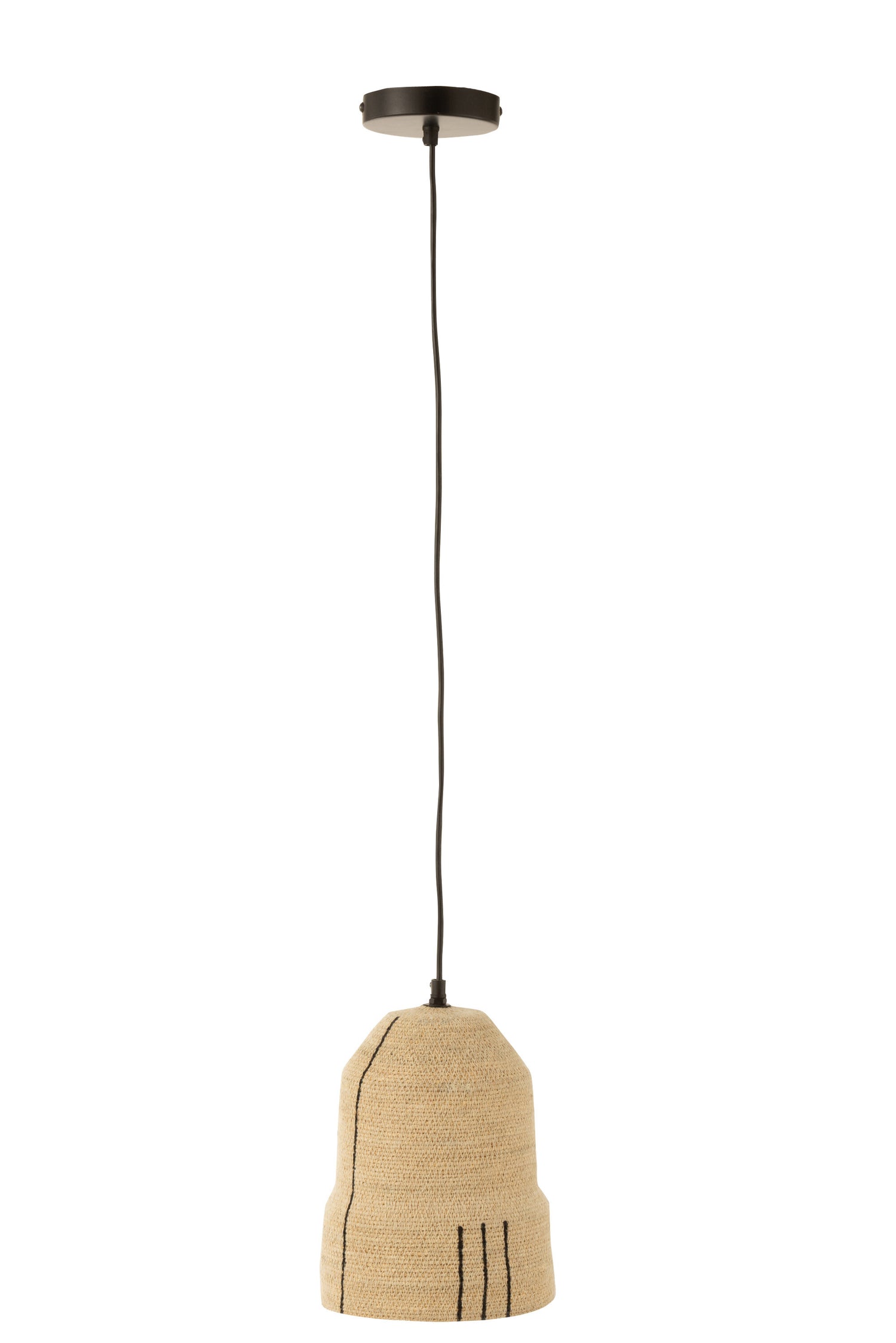 J-Line hanglamp Lijnen - zeegras - naturel|zwart