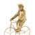 J-Line decoratie Aap Fiets - polyresin - goud - large