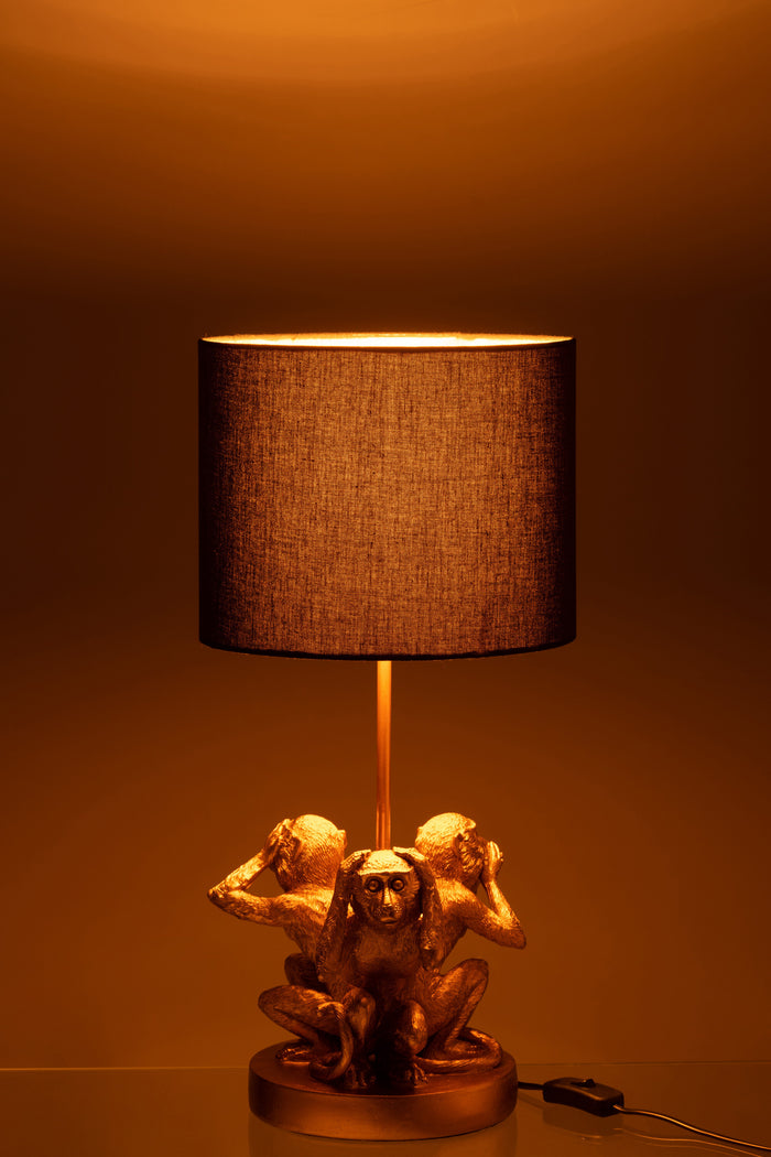 Lamp | Polyester | Goud | 25x25x (h)53 Cm