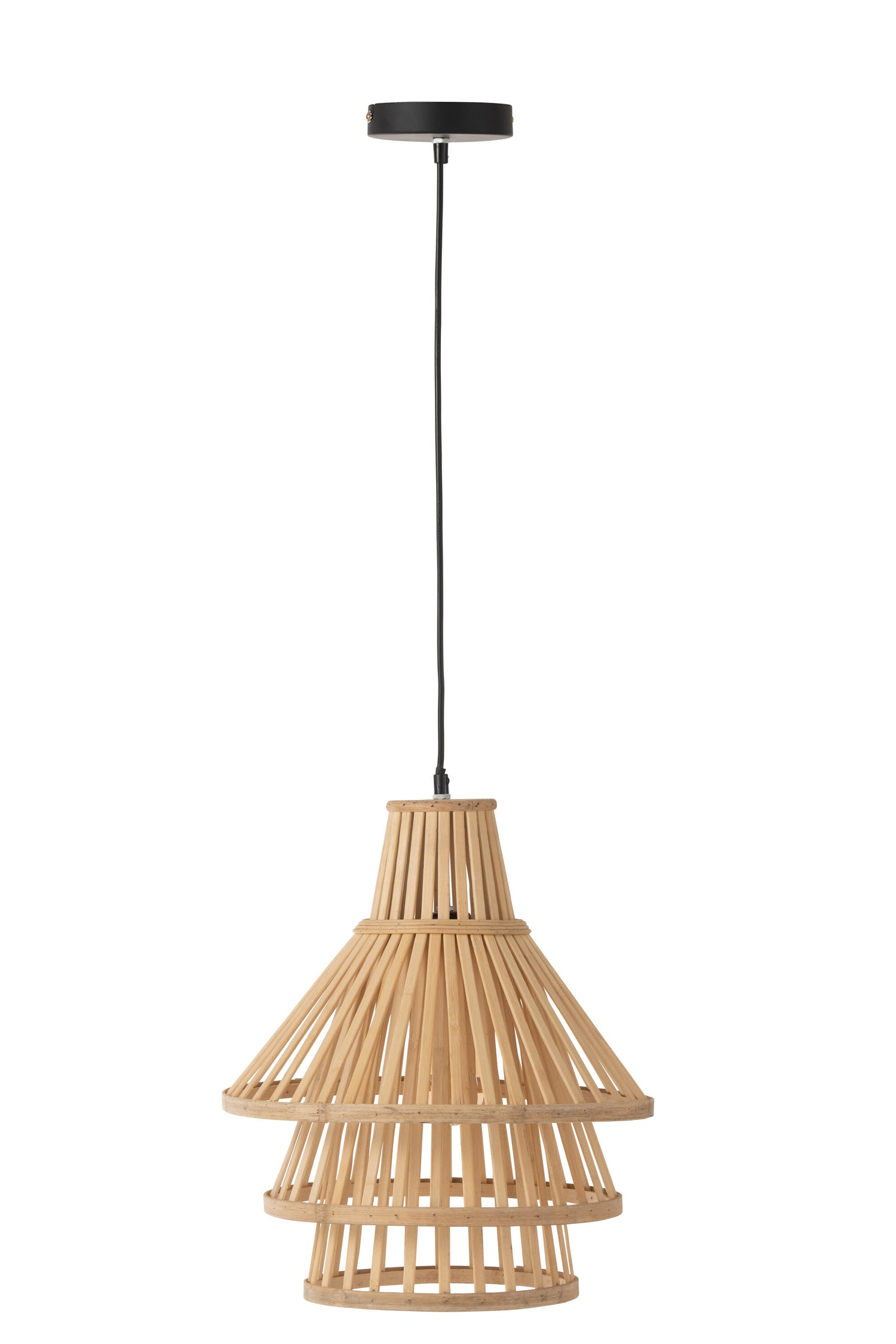J-Line - Hanglamp Lagen Bamboo Naturel Medium - 32.5x32.5x162cm
