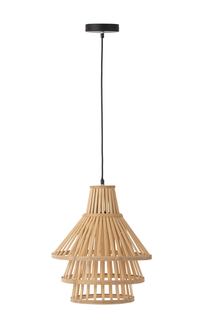 J-Line - Hanglamp Lagen Bamboo Naturel Medium - 32.5x32.5x162cm