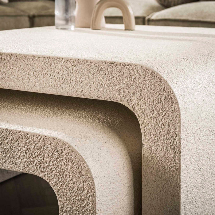 Fraaai Lorna salontafels - set van 2 marmer composiet - wit