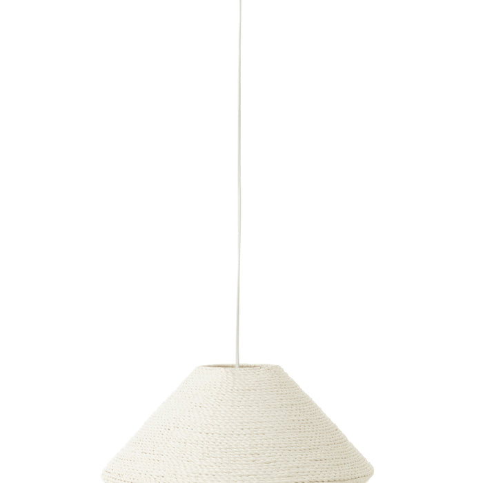 J-Line - Hanglamp Ufo Raffia Wit Large - 40x40x32cm