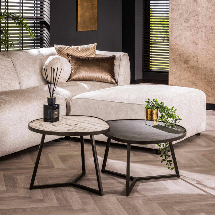 Fraaai Rolland salontafel set van 2 - leisteen