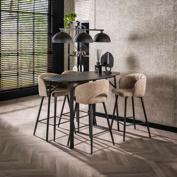 Fraaai Karla bartafel deens ovaal - zwart|bruin