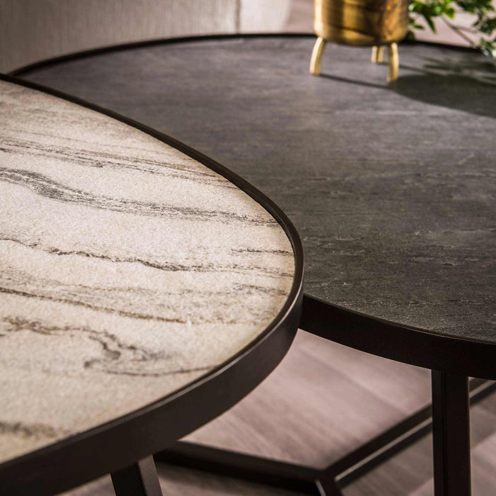 Fraaai Rolland salontafel set van 2 - leisteen