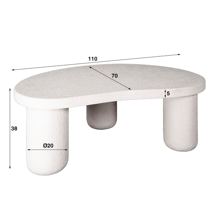 Fraaai Vero organische salontafel - 110 cm - marmer - wit