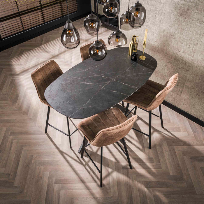 Fraaai Karla bartafel kruisframe deens ovaal - zwart|bruin