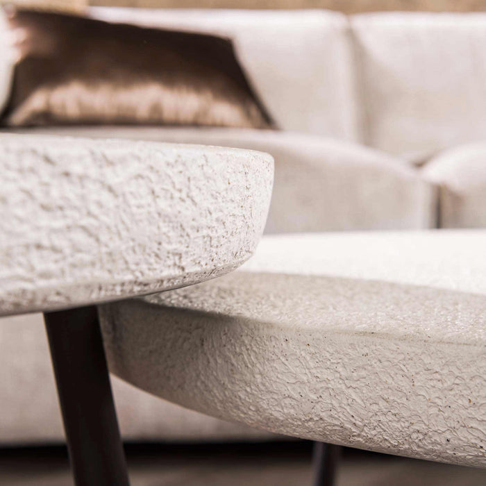 Fraaai Shana salontafel set van 2 rond - marmer composiet