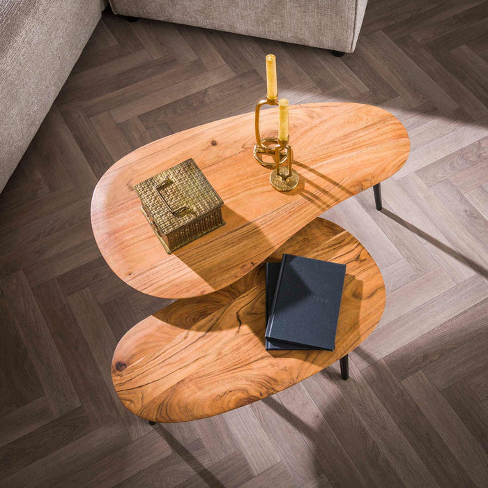 Fraaai Bryan salontafel set van 2 organisch - massief acaciahout