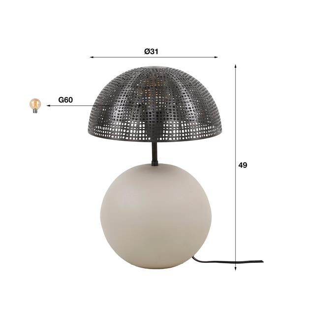 Hoyz Collection - Tafellamp 1L Sphere Natural - Natural Grey