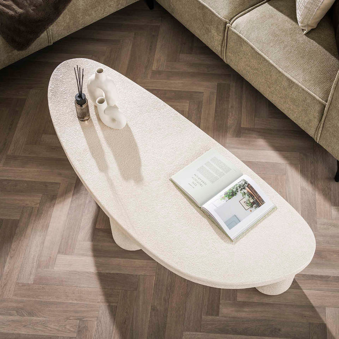 Fraaai Vero organische salontafel - 157 cm - marmer - wit