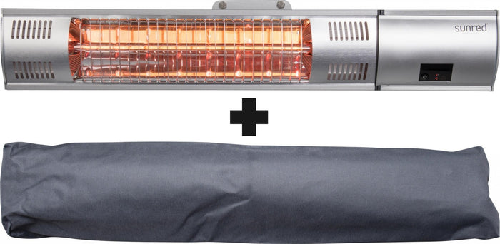 Sunred - COMBIDEAL - Heater & Hoes - Ultra lijn - Zilver – Wand model