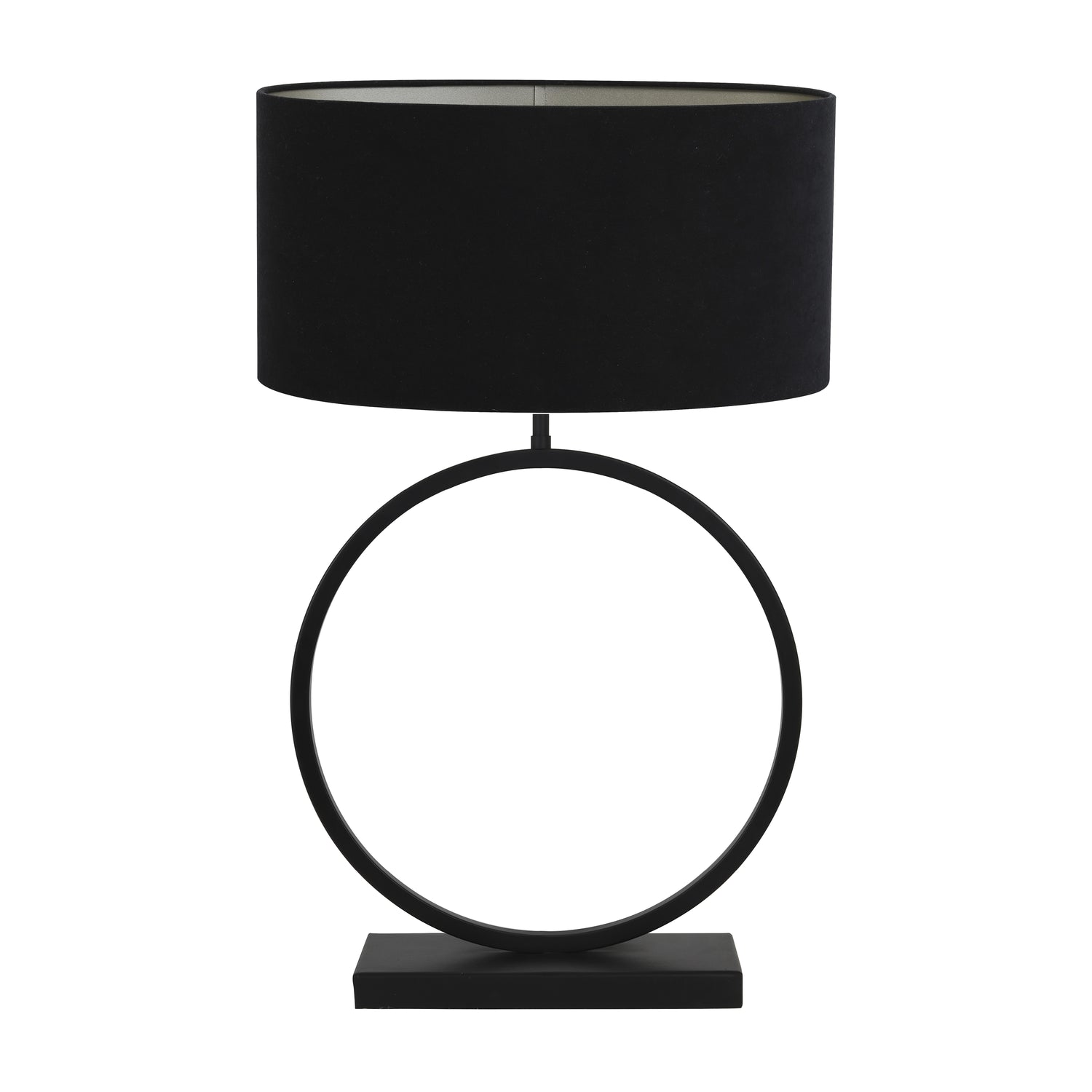 Light & Living Tafellamp Liva|Velours Ovaal - Zwart|Zwart - Ø21x70,5cm