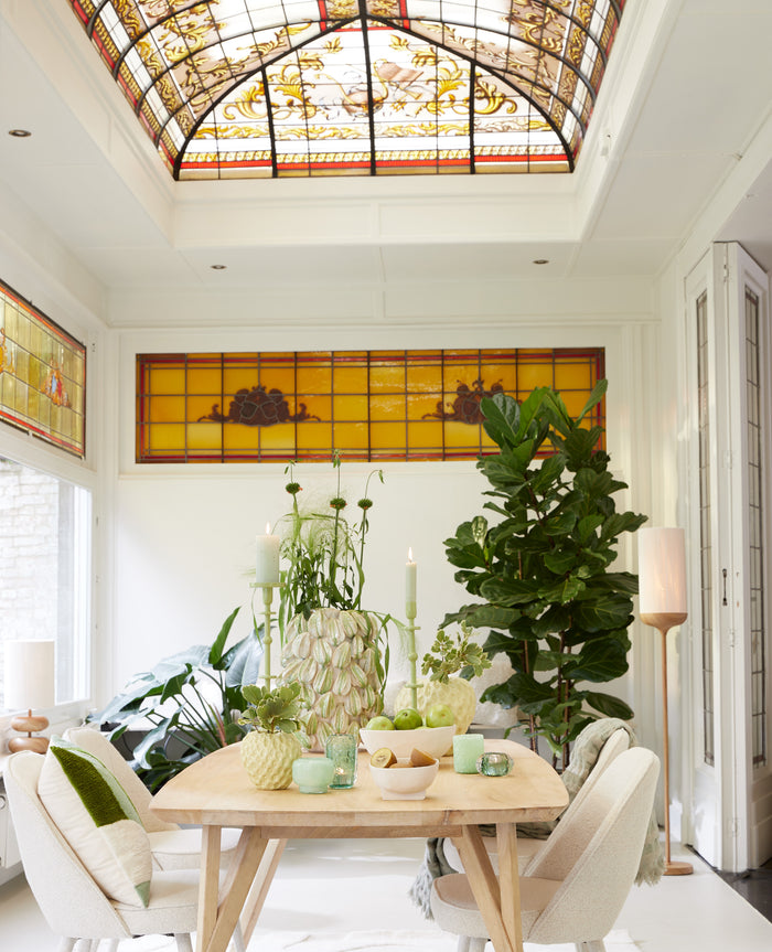 Light&living Vloerlamp Ø23x159 cm DANIA hout print naturel+touw crème