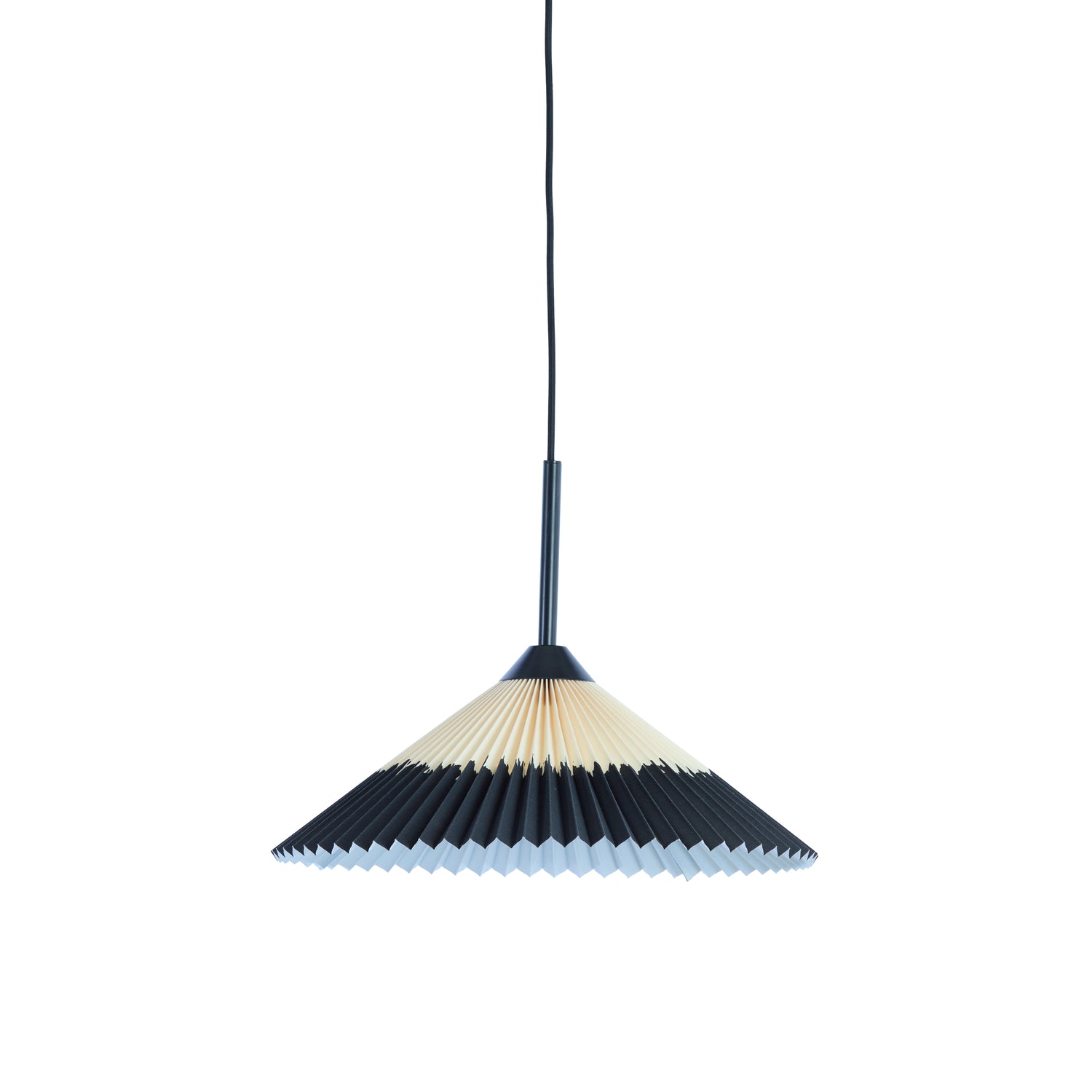 Light & Living Light&living Hanglamp Ø45x17 cm PLEATED zwart+naturel