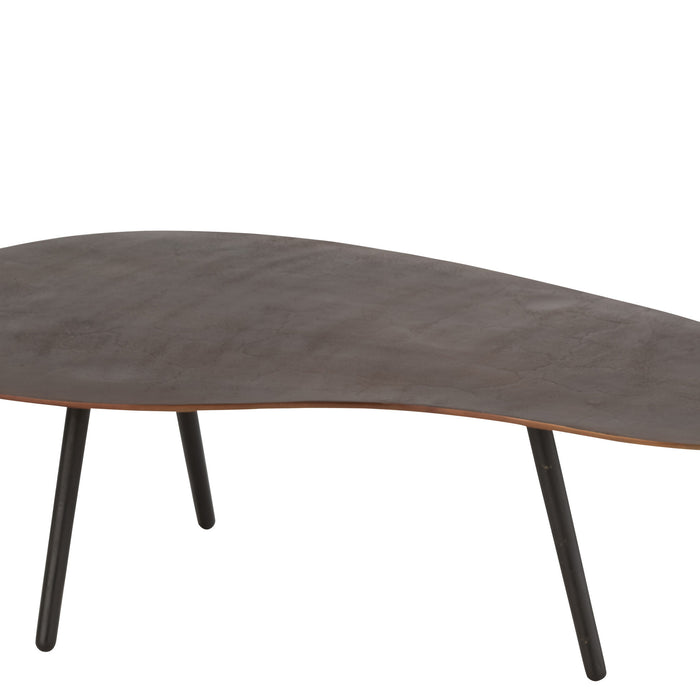 J-line - Salontafel Druppel Aluminium Bruin Large - 119x71x36cm