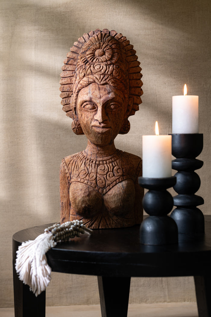 J-line - Salontafel Rond Mango Hout Matte Zwart - 80x80x34cm