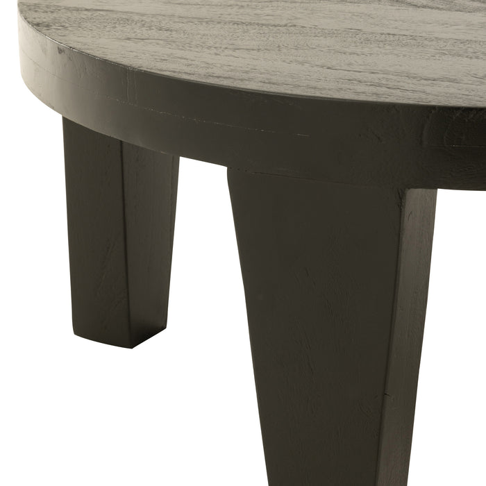 J-line - Salontafel Rond Mango Hout Matte Zwart - 80x80x34cm