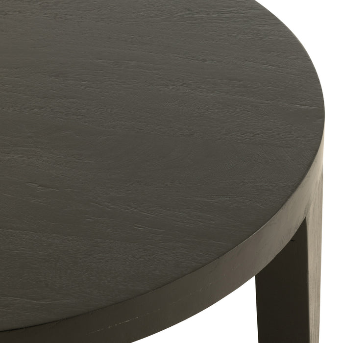 J-line - Salontafel Rond Mango Hout Matte Zwart - 80x80x34cm