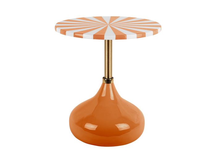 Leitmotiv - Bijzettafel Candy Swirl - Bright orange & white