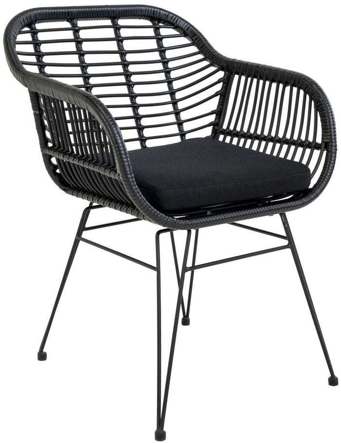 House Nordic Trieste Polyrattan Armstoel Zwart set van 2