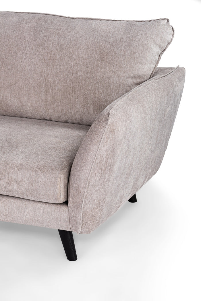 Giga Meubel - Hoekbank Stof - Beige|Zwart - 3-Zits Links - Orinoco