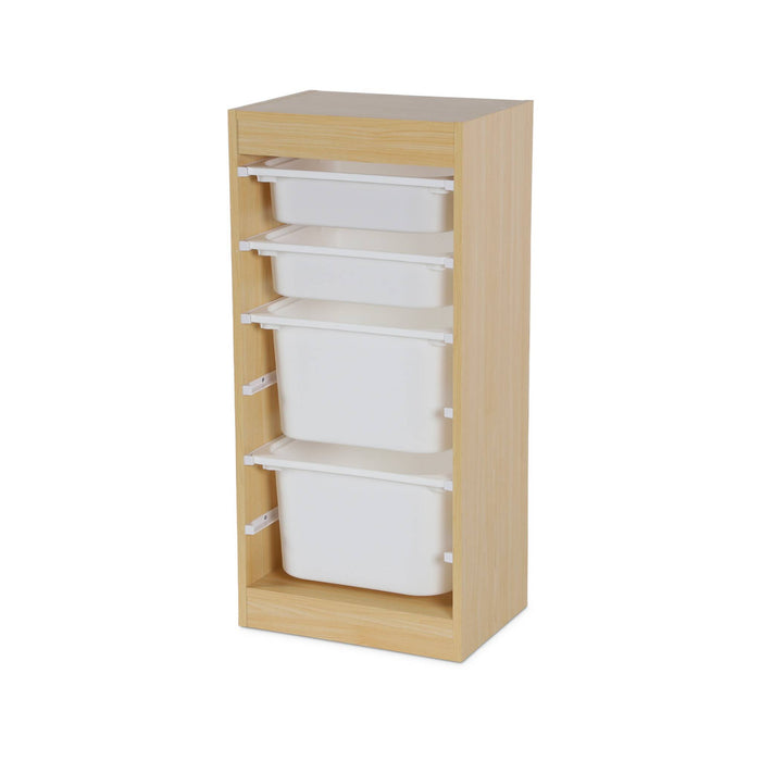 sweeek - Kinder opbergmeubel met 4 opbergbakken (Set van 2)