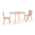 sweeek - Vierkante kindertafel grenenhout 2 stoelen