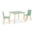 sweeek - Vierkante kindertafel grenenhout 2 stoelen