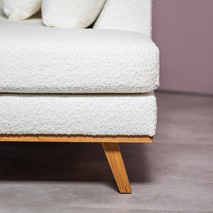 Giga Meubel - Hoekbank Stof - Naturel|Wit - 3-Zits Rechts - Abriamo